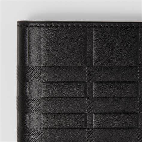 burberry embossed check leather wallet|burberry men's wallet money clip.